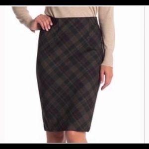 Plaid high waisted midi skirt!
